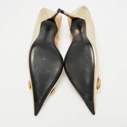 مملوكة مسبقًا Balenciaga Square Knife Size 36 Gold Leather Pumps