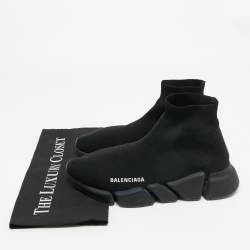 مملوكة مسبقًا حذاء رياضي بالنسياغا سبيد ترينر قماش تريكو غليتر فضي / أسود مقاس 37