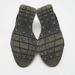 مملوكة مسبقًا حذاء رياضي بالنسياغا شبكة وجلد أسود/أزرق رايس رانر منخفض علوي مقاس 36