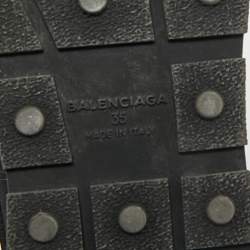 مملوكة مسبقًا حذاء رياضي بالنسياغا شبكة وجلد أسود/أزرق رايس رانر منخفض علوي مقاس 36