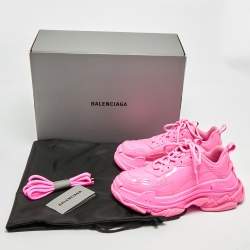 مملوكة مسبقًا Balenciaga Triple S Monoblock Size 37 Pink Rubber Low Top Sneakers