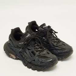 Pre Owned Balenciaga Track Size 39 Black Mesh and Rubber Lace Up Sneakers
