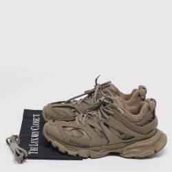 Pre Owned Balenciaga Track Size 39 Brown Leather and Mesh Low Top Sneakers