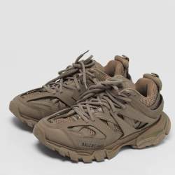 Pre Owned Balenciaga Track Size 39 Brown Leather and Mesh Low Top Sneakers