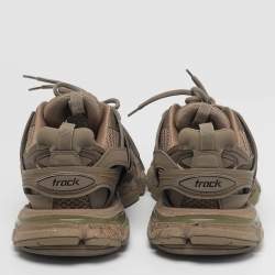 Pre Owned Balenciaga Track Size 39 Brown Leather and Mesh Low Top Sneakers