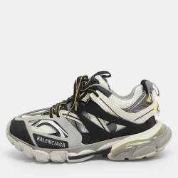 Pre Owned Balenciaga Track Size 37 Black/White Mesh and Synthetic Leather Low Top Sneakers