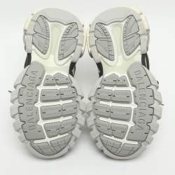 مملوكة مسبقًا حذاء رياضي بالنسياغا Track منخفض من أعلى جلد  صناعي و شبك أسود/أبيض مقاس 37