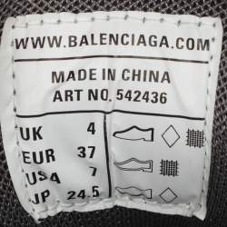 مملوكة مسبقًا حذاء رياضي بالنسياغا Track منخفض من أعلى جلد صناعي و شبك أسود/أبيض مقاس 37