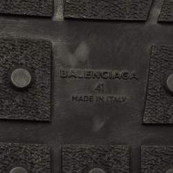 Pre Owned Balenciaga Race Runner Size 41 Black/Burgundy Mesh and Suede High Top Sneakers