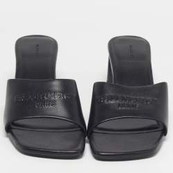 Pre Owned صندل جلد أسود بالنسياغا ديوتي فري مقاس 39