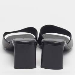 Pre Owned صندل جلد أسود بالنسياغا ديوتي فري مقاس 39