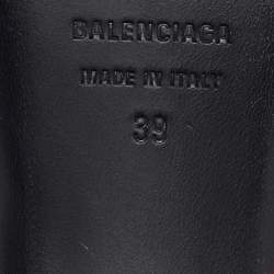 Pre Owned صندل جلد أسود بالنسياغا ديوتي فري مقاس 39