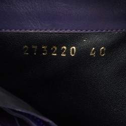 Pre Owned حذاء بوت الكاحل جلد أرجواني بالنسياغا مقاس 40