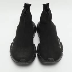 Pre Owned ح ذاء رياضي بالنسياغا سبيد قماش كحلي علوي مرتفع مقاس 38