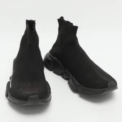 Pre Owned حذاء رياضي بالنسياغا سبيد قماش كحلي علوي مرتفع مقاس 38