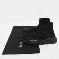 Pre Owned حذاء رياضي بالنسياغا سبيد قماش كحلي علوي مرتفع مقاس 38