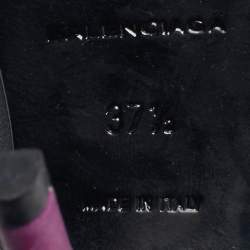 Pre Owned Balenciaga Glove Size 37.5 Purple Leather Slingback Sandals