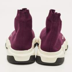 Pre Owned حذاء رياضي بالنسياغا سبيد غرافيتي قماش تريكو عنابي مقاس 41