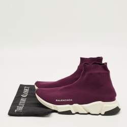 Pre Owned حذاء رياضي بالنسياغا سبيد غرافيتي قماش تريكو عنابي مقاس 41