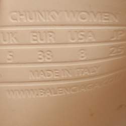 Pre Owned Balenciaga Chunky Size 38 Beige Rubber Platform Slide Sandals 
