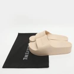 Pre Owned Balenciaga Chunky Size 38 Beige Rubber Platform Slide Sandals 