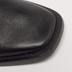 Pre Owned Balenciaga BB Logo Size 37 Black Leather Chelsea Ankle Boots