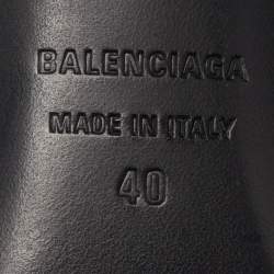 Pre Owned Balenciaga Wader Size 40 Black Leather Knee Length Boots