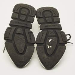 Pre Owned Balenciaga Speed Trainer Size 38 Grey Knit Fabric Lace Up Sneakers