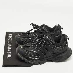 مملوكة مسبقًا Balenciaga Track Size 37 Black Faux Leather and Mesh Low Top Sneakers