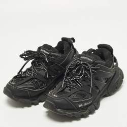 مملوكة مسبقًا Balenciaga Track Size 37 Black Faux Leather and Mesh Low Top Sneakers