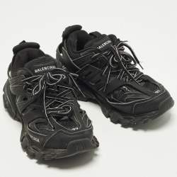 مملوكة مسبقًا Balenciaga Track Size 37 Black Faux Leather and Mesh Low Top Sneakers