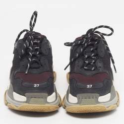 Pre Owned Balenciaga Triple S Clear Size 37 Multicolor Faux Leather and Mesh Lace Up Sneakers