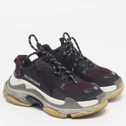 Pre Owned Balenciaga Triple S Clear Size 37 Multicolor Faux Leather and Mesh Lace Up Sneakers