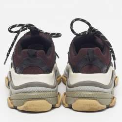 Pre Owned Balenciaga Triple S Clear Size 37 Multicolor Faux Leather and Mesh Lace Up Sneakers
