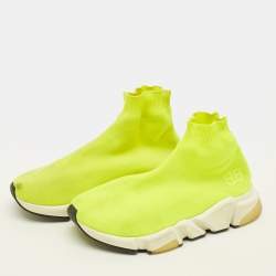 مملوكة مسبقًا Balenciaga speed 2.0 Size 38 Green Knit Fabric High Top Sneakers