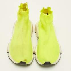مملوكة مسبقًا Balenciaga speed 2.0 Size 38 Green Knit Fabric High Top Sneakers