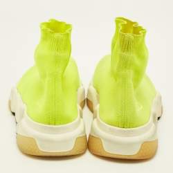 مملوكة مسبقًا Balenciaga speed 2.0 Size 38 Green Knit Fabric High Top Sneakers