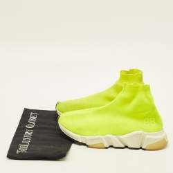 مملوكة مسبقًا Balenciaga speed 2.0 Size 38 Green Knit Fabric High Top Sneakers