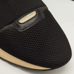 مملوكة مسبقًا Balenciaga Race Runner Size 40 Black Leather, Mesh and Neoprene Low Top Sneakers
