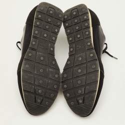 مملوكة مسبقًا Balenciaga Race Runner Size 40 Black Leather, Mesh and Neoprene Low Top Sneakers
