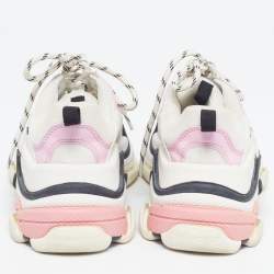 Pre Owned Balenciaga Triple S Size 36 Tricolor Faux Leather and Mesh Low Top Sneakers