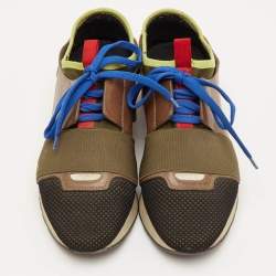Pre Owned Balenciaga Race Runner Size 37 Multicolor Leather, Mesh and Neoprene Low Top Sneakers