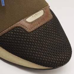 Pre Owned Balenciaga Race Runner Size 37 Multicolor Leather, Mesh and Neoprene Low Top Sneakers