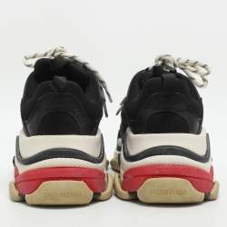 Pre Owned حذاء رياضي بالنسياغا تريبل أس كلير شبك وجلد أبيض/ رصاصي مقاس 38