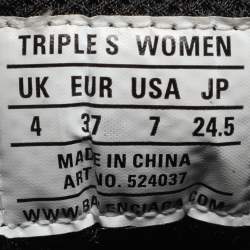 Pre Owned حذاء رياضي بالنسياغا تريبل أس كلير شبك وجلد أبيض/ رصاصي مقاس 38