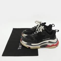 Pre Owned حذاء رياضي بالنسياغا تريبل أس كلير شبك وجلد أبيض/ رصاصي مقاس 38