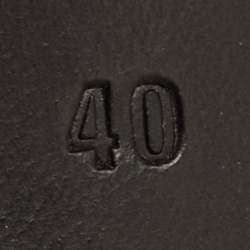 Pre Owned Balenciaga Double Square Size 40 Silver Metallic Leather Thong Sandals