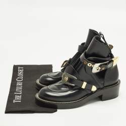 Pre Owned Balenciaga Ceinture Size 38 Black Leather Ankle Length Boots