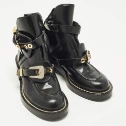 Pre Owned Balenciaga Ceinture Size 38 Black Leather Ankle Length Boots