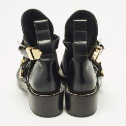 Pre Owned Balenciaga Ceinture Size 38 Black Leather Ankle Length Boots